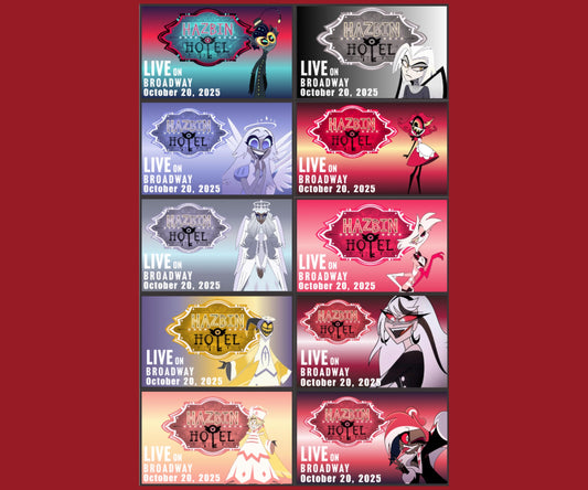 Stickers - Hazbin Hotel Live on Broadway 2025 Fanmade Character Vinyl Stickers