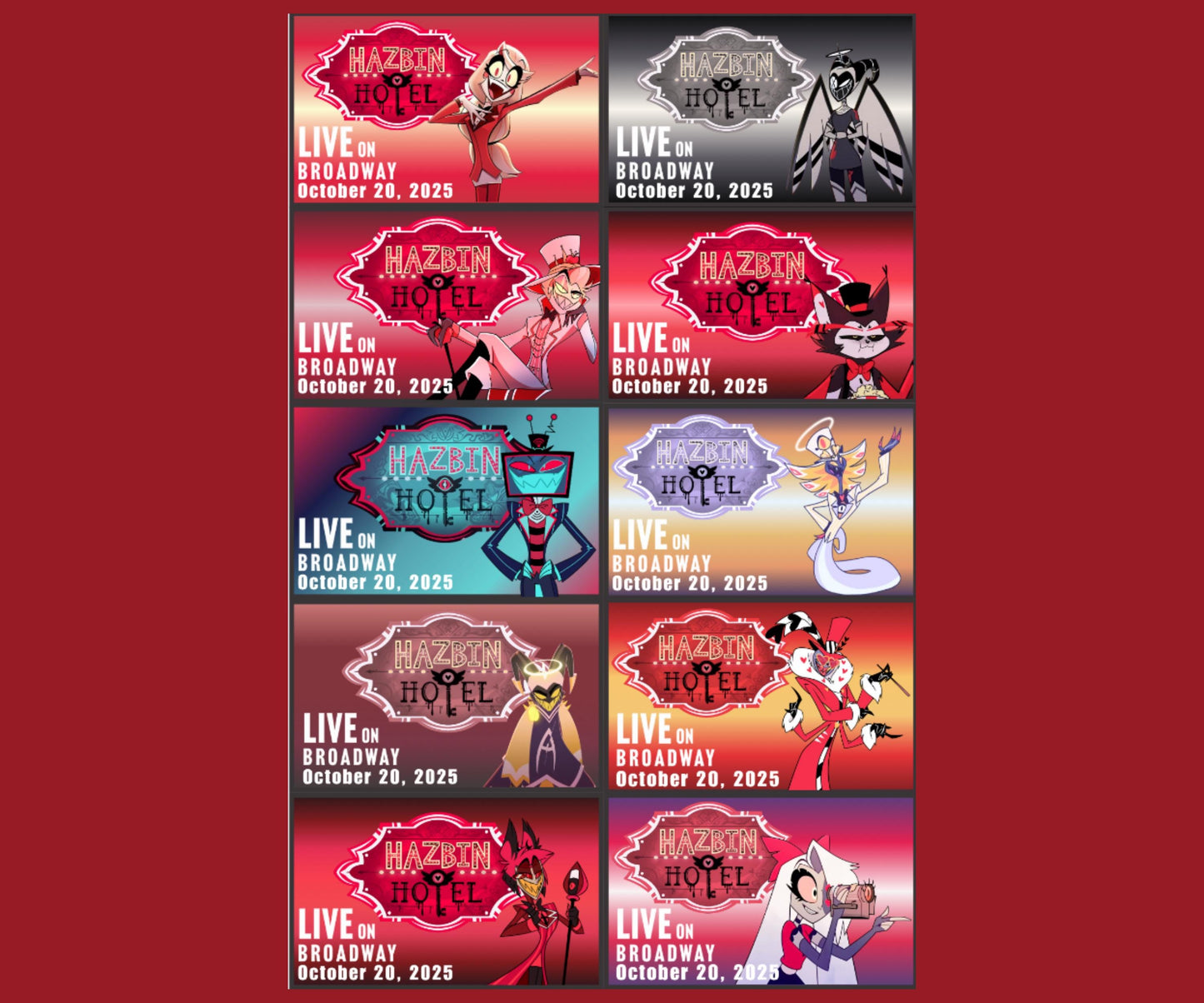 Stickers - Hazbin Hotel Live on Broadway 2025 Fanmade Character Vinyl Stickers