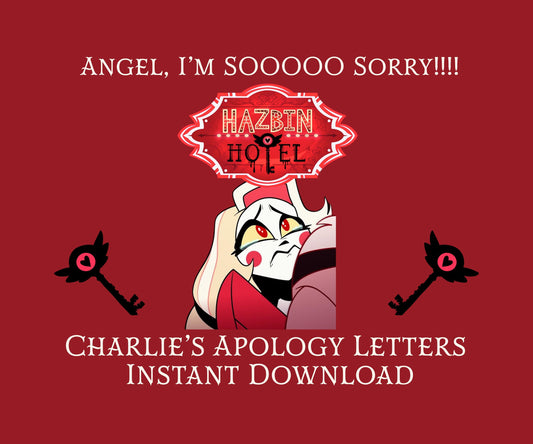 Digital Downloads - Charlie Morningstar Apology Letters: Hazbin Hotel Cosplay Props (JPG)