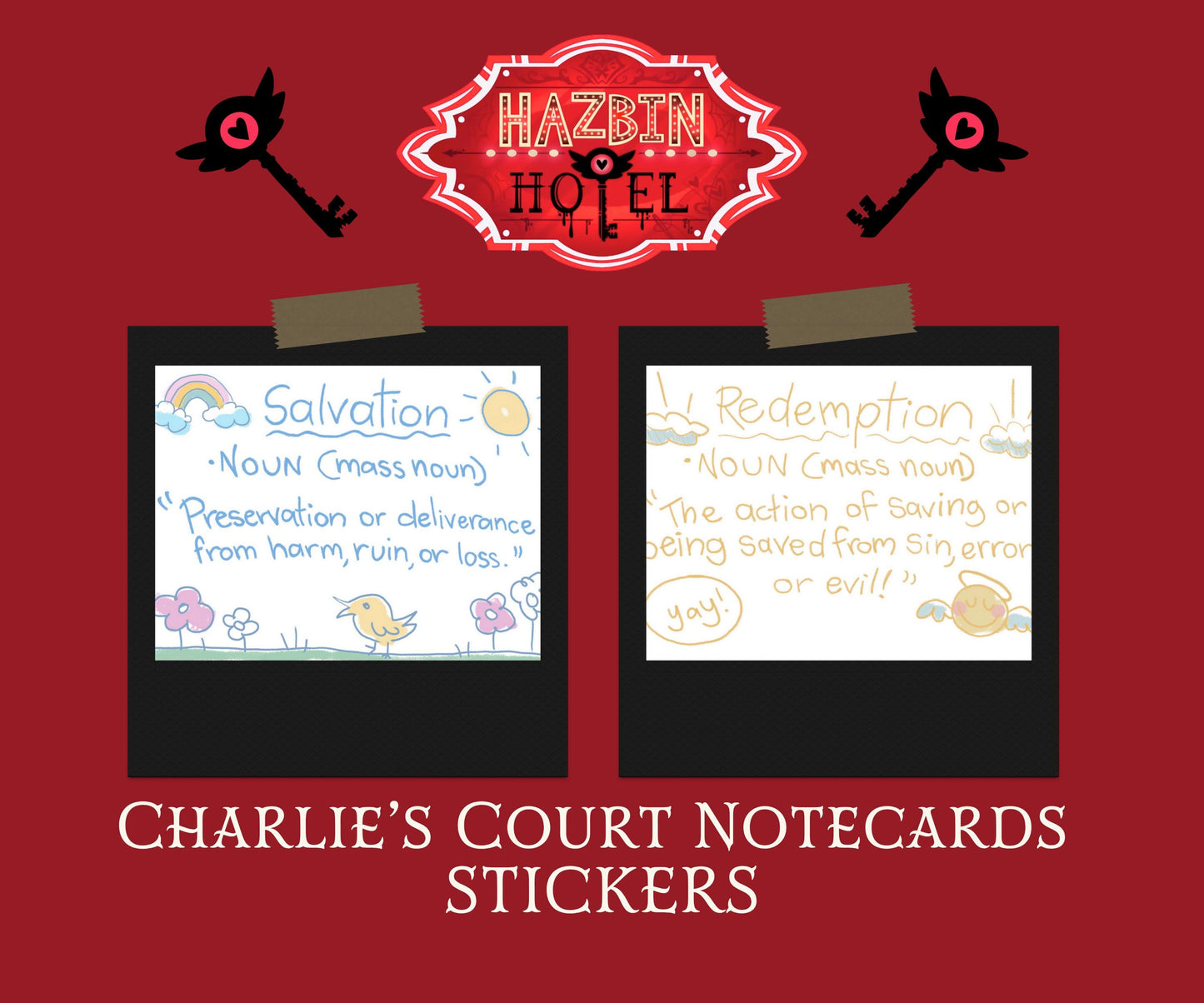 Stickers - Hazbin Hotel Charlie's Court Notecards Vinyl Stickers